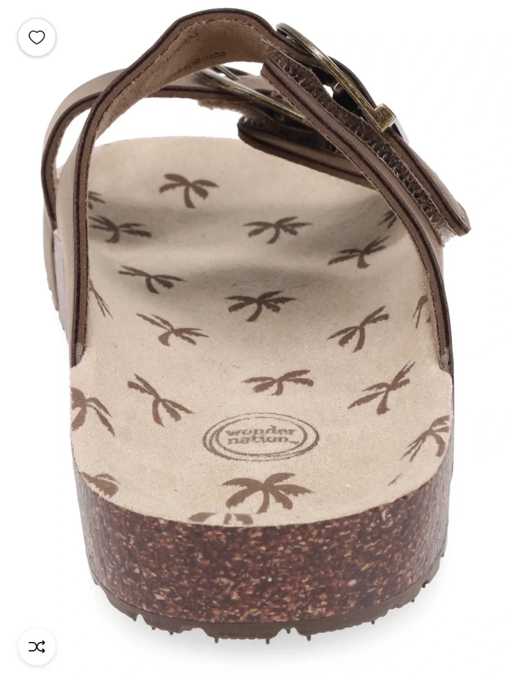 wonder nation Brown Double-Buckle Slide Sandals